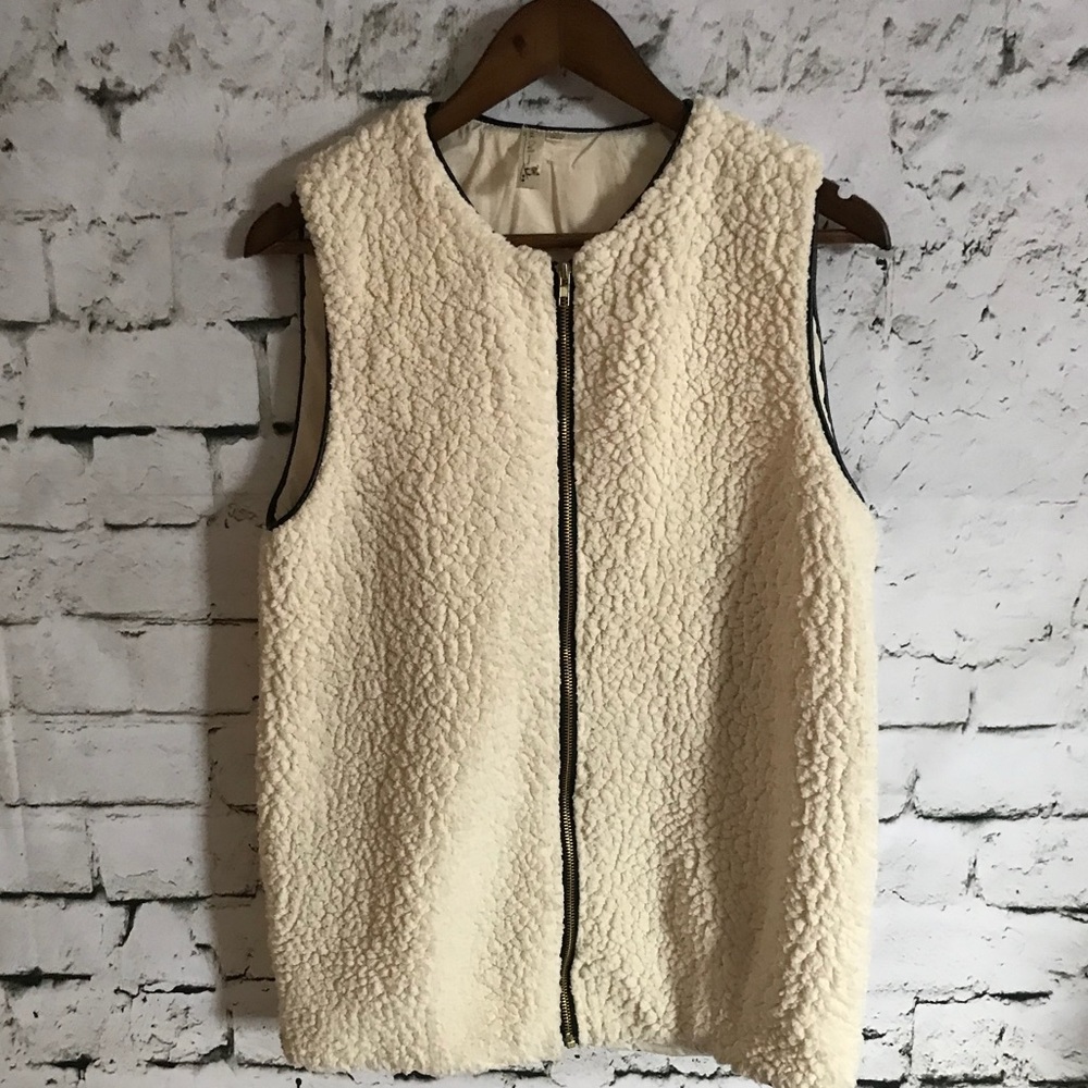 Pink Owl Cream Sherpa Vest